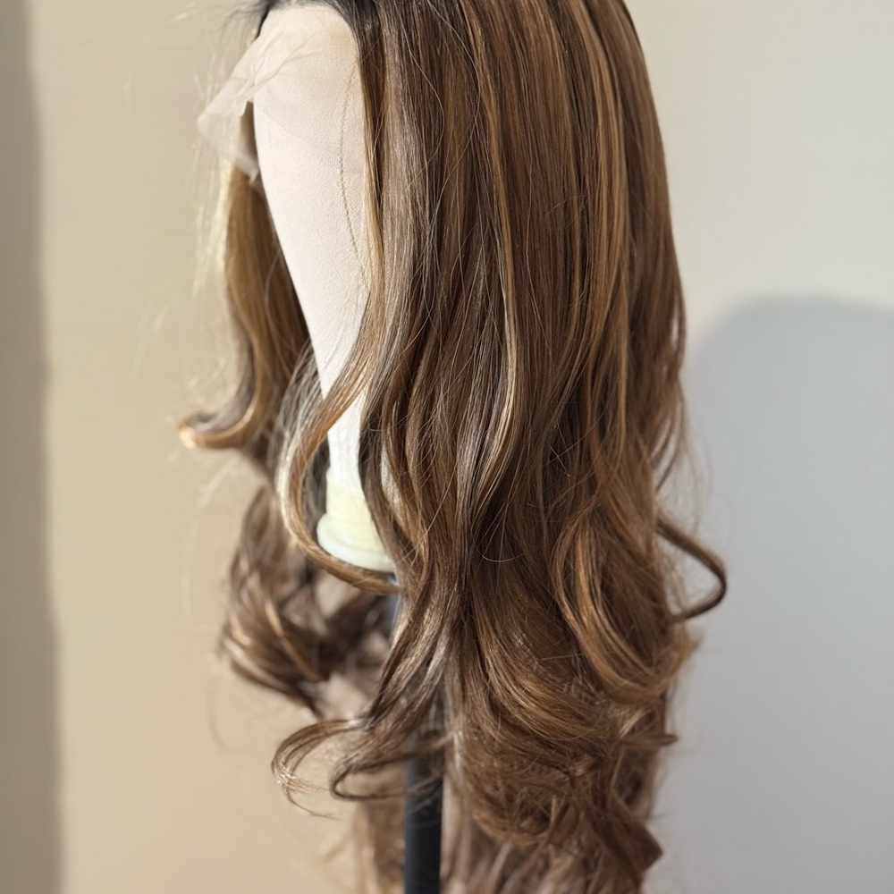 Brown Balayage Wavy Lace Front Wig Natural Look Soft & Lightweight